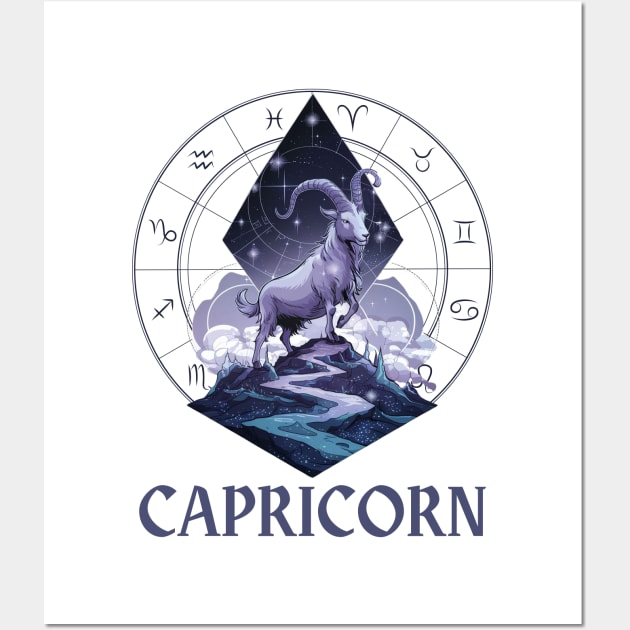 Capricorn Zodiac Sign Wall Art by DeanWardDesigns